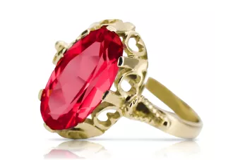 Or jaune 14 carats Rubis Anneau Vintage vrc134y